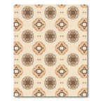 Brown Floral Circular Accents Beige Rug