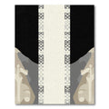 Monochrome Abstract Geometric Border Rug