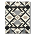 Geometric Brown Black Cream Diamond Repeat Rug