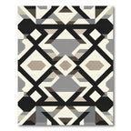 Geometric Brown Black Cream Diamond Repeat Rug