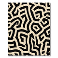Bold Black Cream Labyrinth Rug