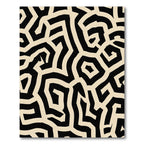 Bold Black Cream Labyrinth Rug