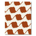 Terracotta Cream Abstract Organic Waves Rug