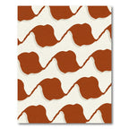 Terracotta Cream Abstract Organic Waves Rug