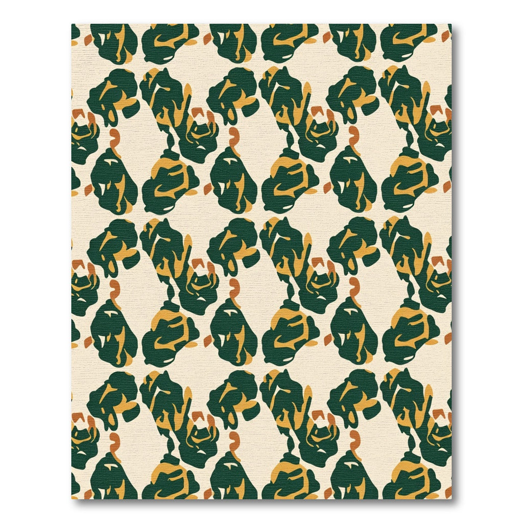 Deep Forest Abstract Organic Shapes Rug