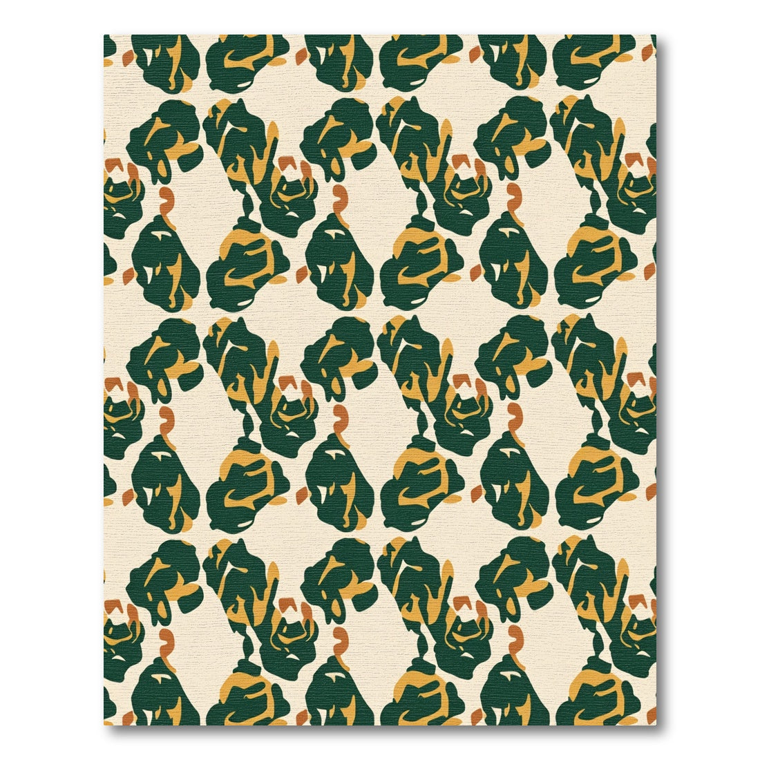 Deep Forest Abstract Organic Shapes Rug