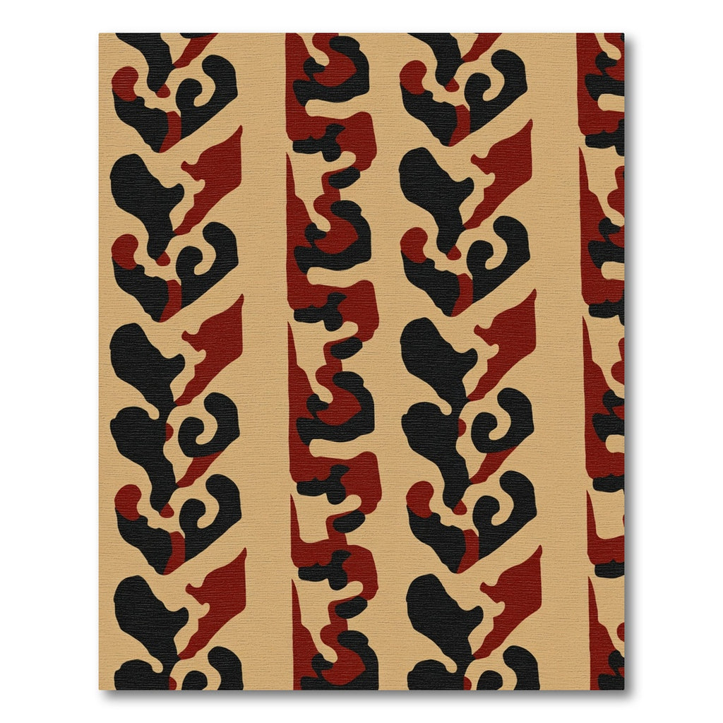 Bold Red Black Organic Stripe Rug