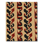 Bold Red Black Organic Stripe Rug