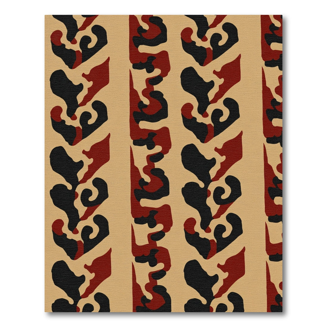 Bold Red Black Organic Stripe Rug