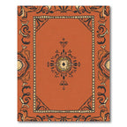 Terracotta Black Yellow Medallion Frame Rug