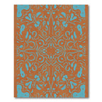 Orange Turquoise Ornate Swirl Harmony Rug