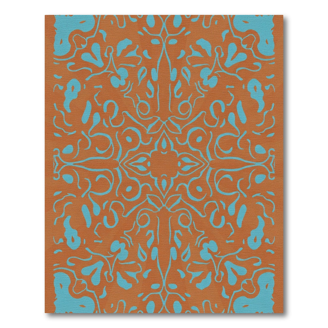 Orange Turquoise Ornate Swirl Harmony Rug