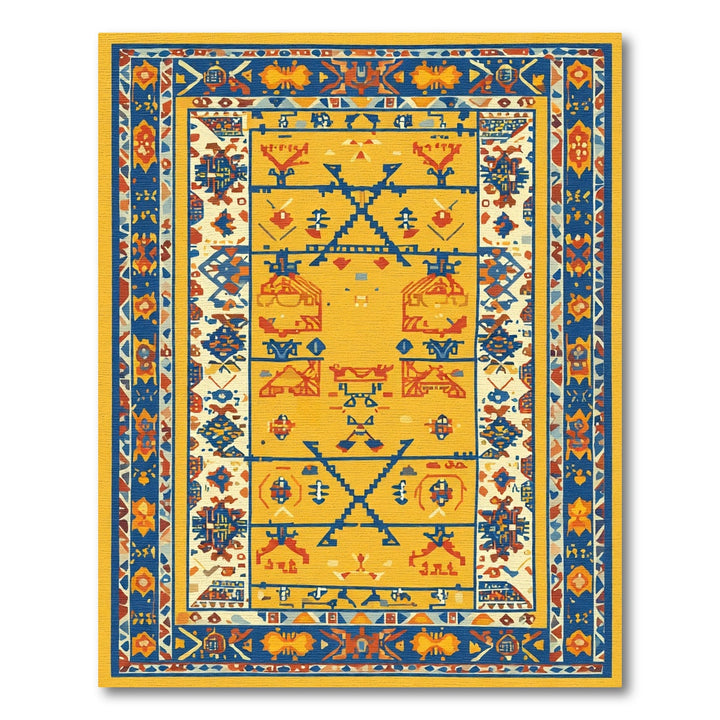 Yellow Tribal Geometric Kilim Rug