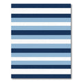 Navy Blue Light Blue White Stripes Rug