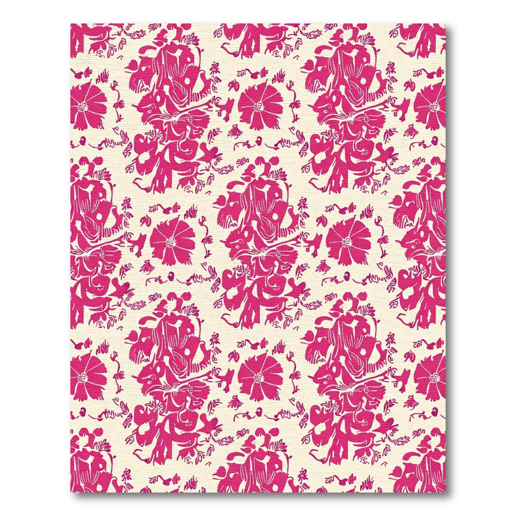 Vibrant Fuchsia Floral Bouquet Rug