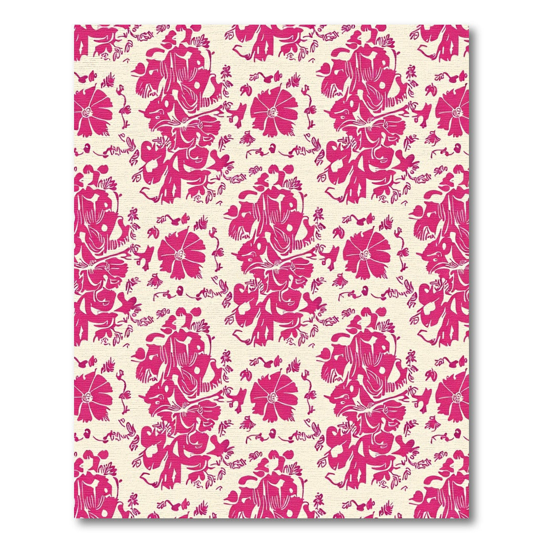 Vibrant Fuchsia Floral Bouquet Rug