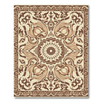 Ornate Scrollwork Inlay Centerpiece Rug