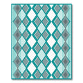 Teal Gray Diamond Stripe Geo Rug