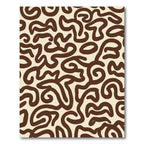 Brown Cream Abstract Swirls Rug