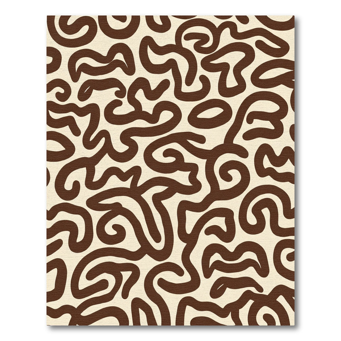 Brown Cream Abstract Swirls Rug