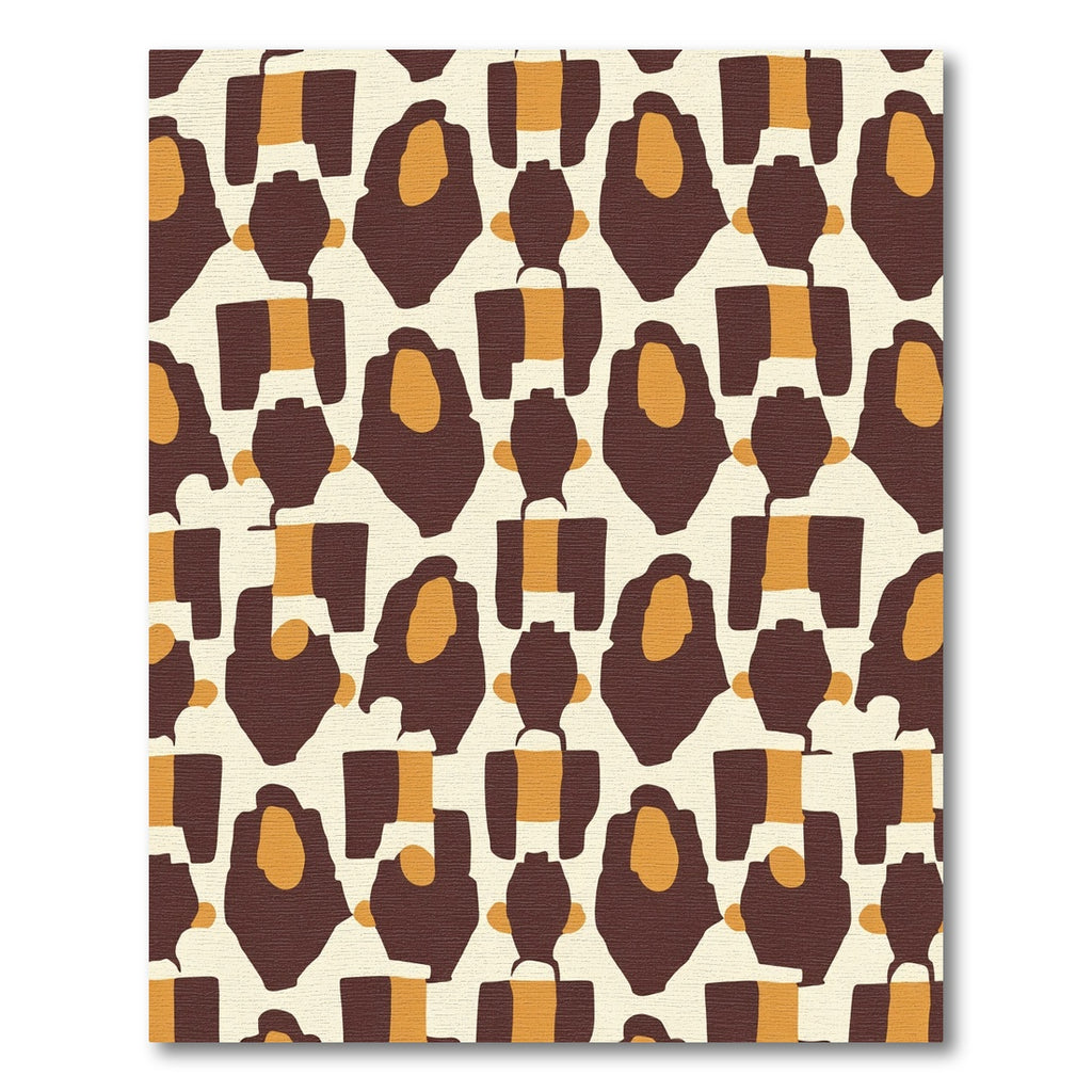 Abstract Brown Orange Geometric Figures Rug