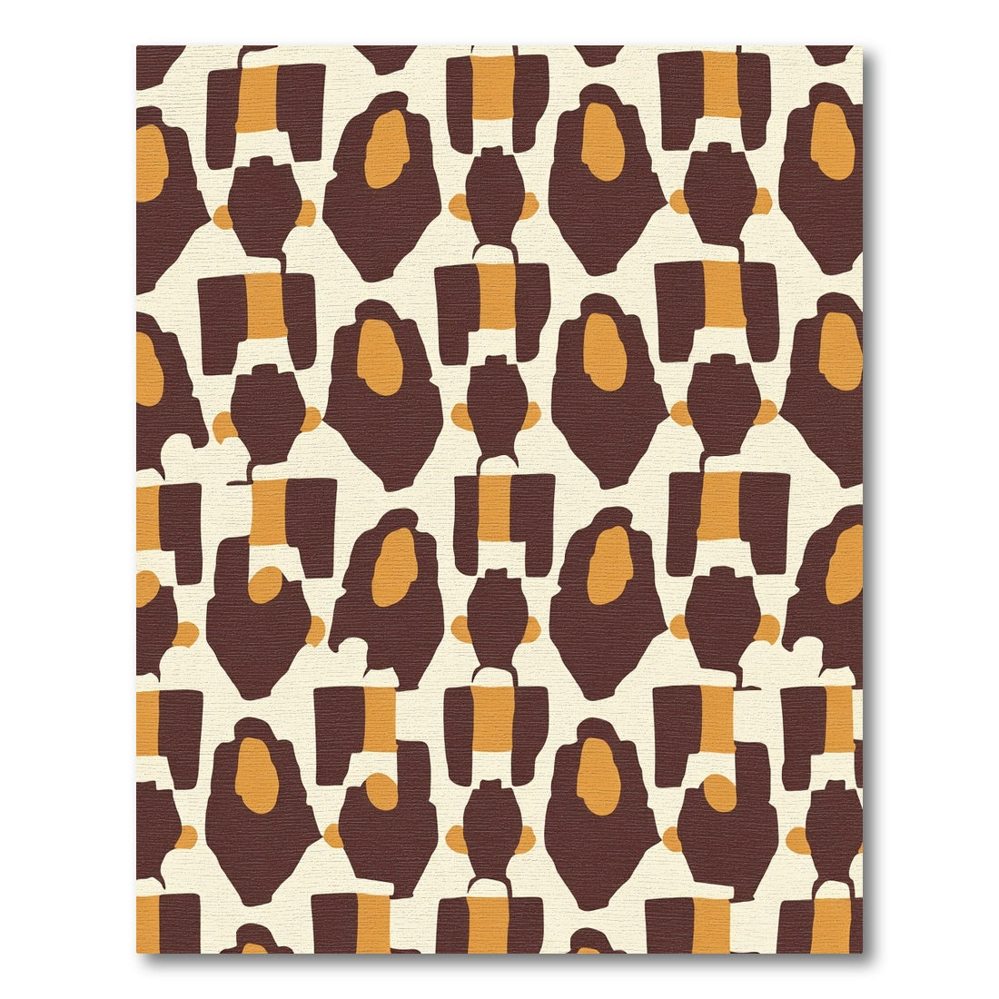 Abstract Brown Orange Geometric Figures Rug