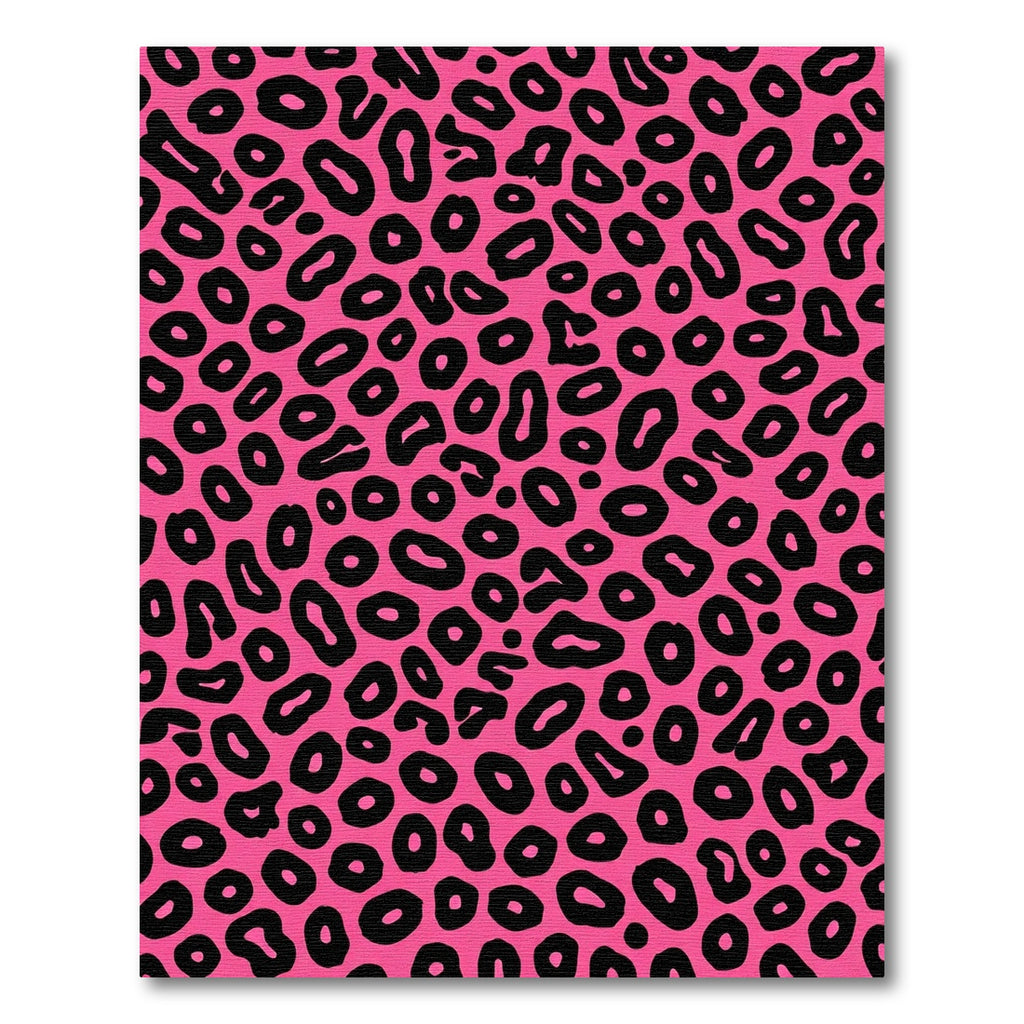 Hot Pink Black Spots Animal Print Rug