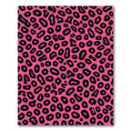 Hot Pink Black Spots Animal Print Rug