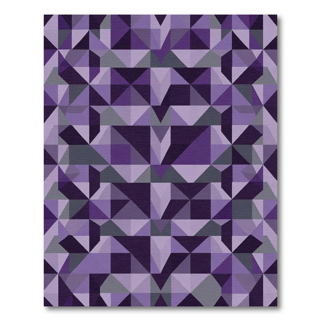 Purple Geometric Interlocking Triangles Rug