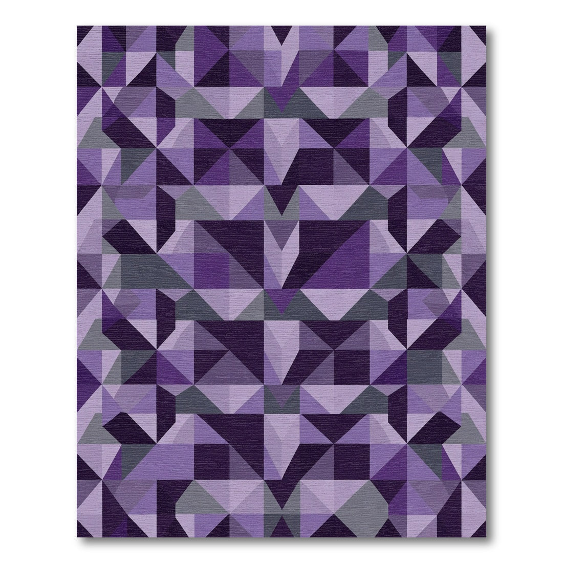 Purple Geometric Interlocking Triangles Rug