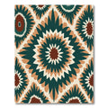 Emerald Brown Sunburst Medallion Rug