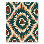 Emerald Brown Sunburst Medallion Rug