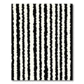 Abstract Black White Jagged Stripe Rug