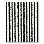 Abstract Black White Jagged Stripe Rug