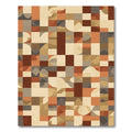 Earthy Terracotta Abstract Squares Rug