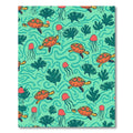 Oceanic Orange Turtle Coral Jellyfish Rug
