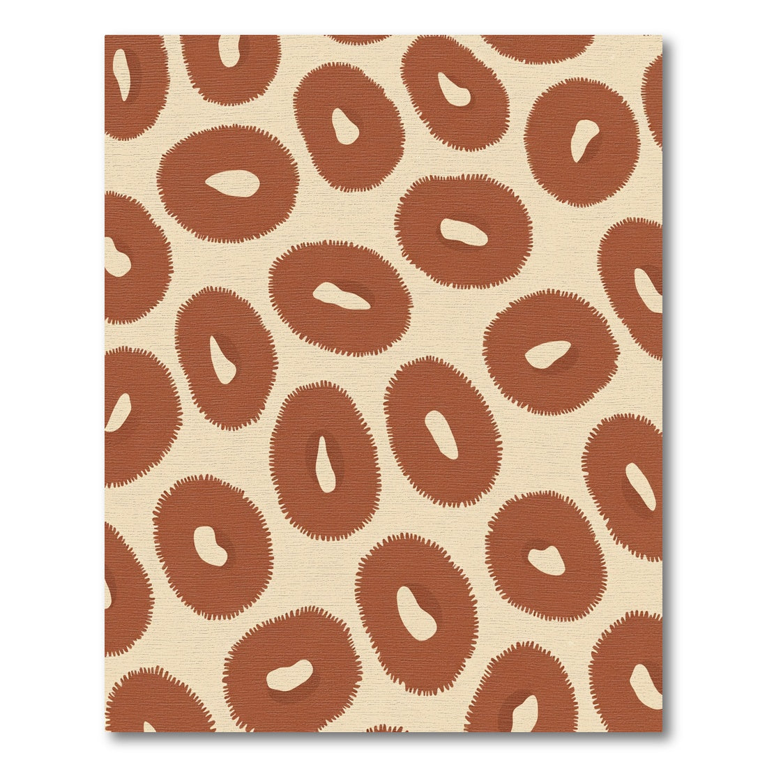 Terracotta Ochre Organic Oval Collage Rug