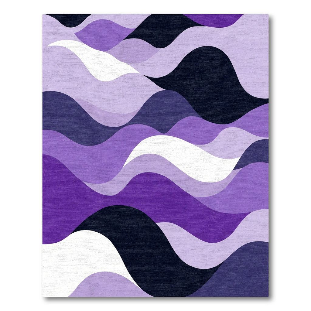 Purple Abstract Wave Flow Rug