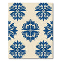 Royal Blue Floral Damask Medallion Rug