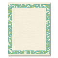 Teal Green Leaf Botanical Frame Rug