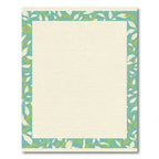 Teal Green Leaf Botanical Frame Rug