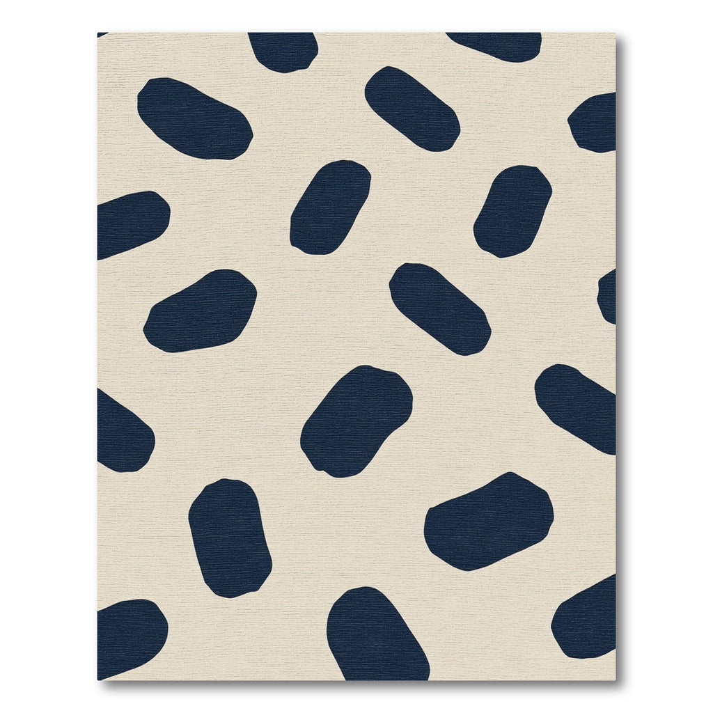 Navy Stains Beige Abstract Rug