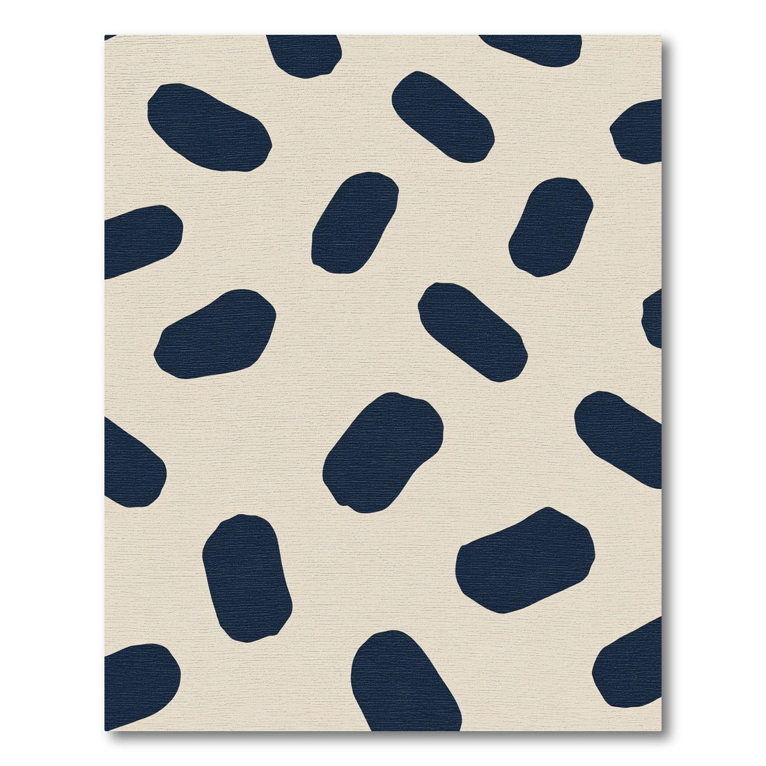 Navy Stains Beige Abstract Rug