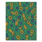 Green Folk Art Sun Mandala Rug