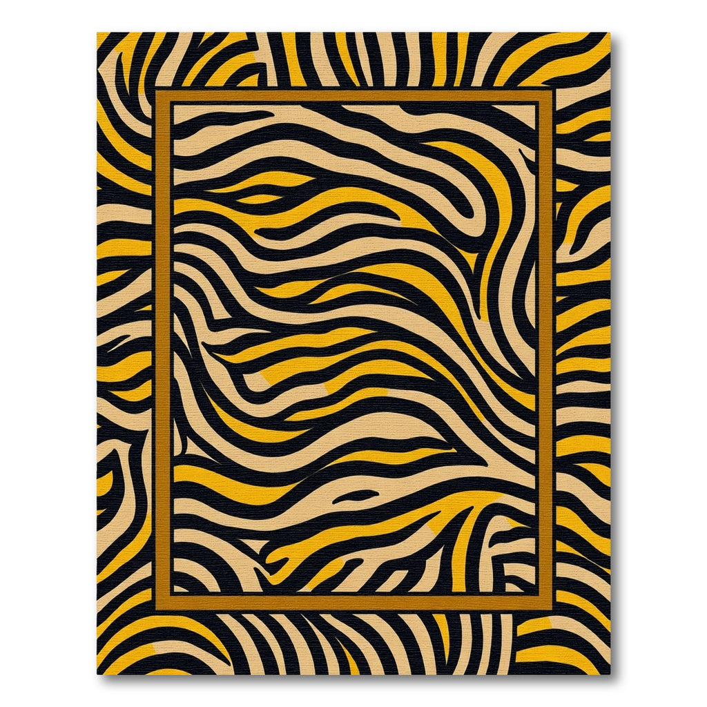 Bold Black Yellow Tiger Stripes Rug