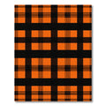 Classic Orange Black Plaid Squares Rug