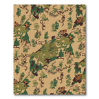 Earthy Green Camouflage Woodland Scene Rug