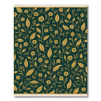 Dark Green Golden Floral Botanical Vine Rug