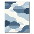 Deep Blue Abstract Organic Flow Rug