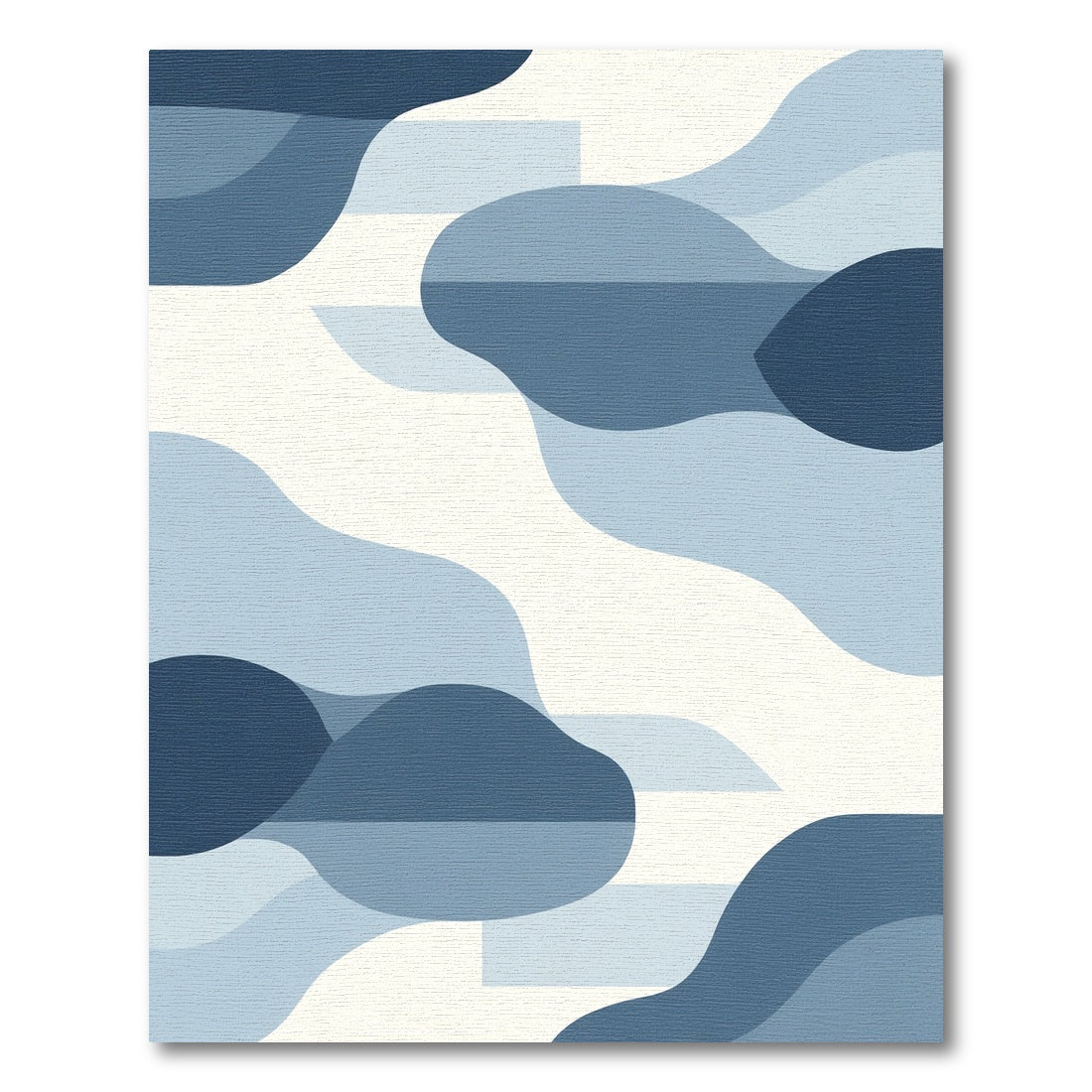 Deep Blue Abstract Organic Flow Rug